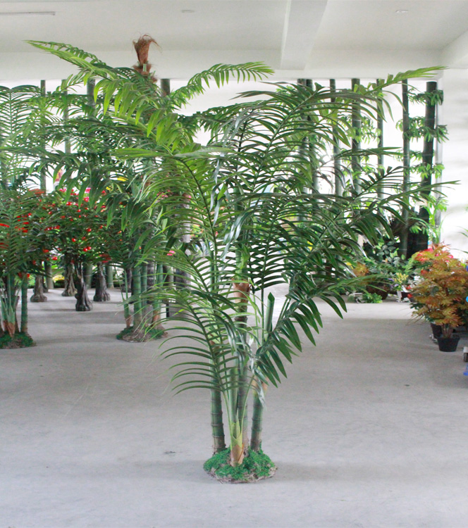 Simulation 4 rods Coconut Leaf Tree Ground Potted Bonsai Tropical Plant Coniferous Sunflower Leaf Decoration Fake Leaves Direct Sale Furnishing