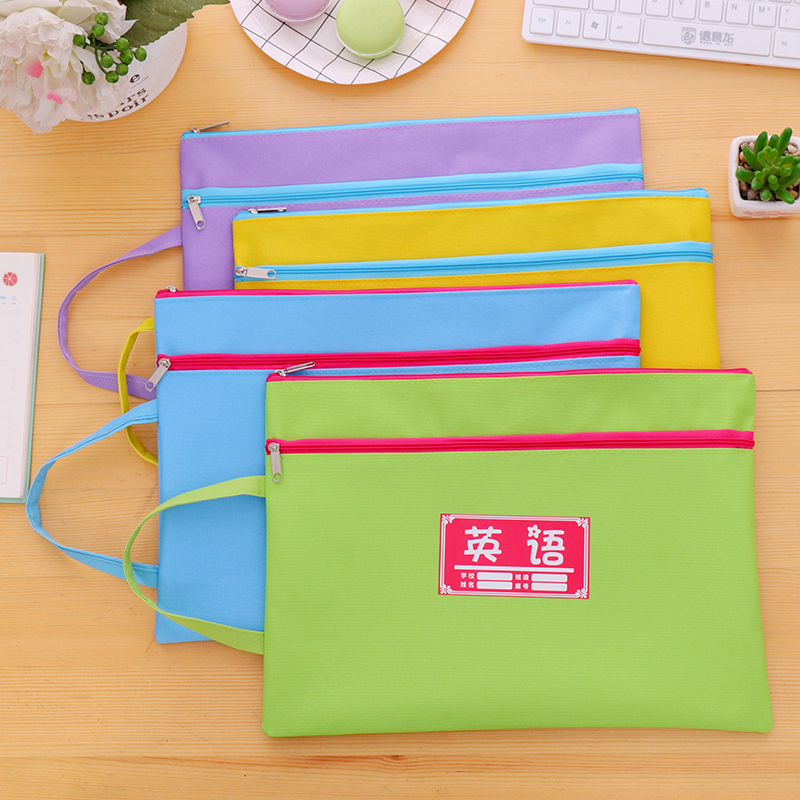 Student A4 Information kit Transparent subject classification Number of English pieces Bag Laced Small Clear New Canvas Test Paper Cashier Bag