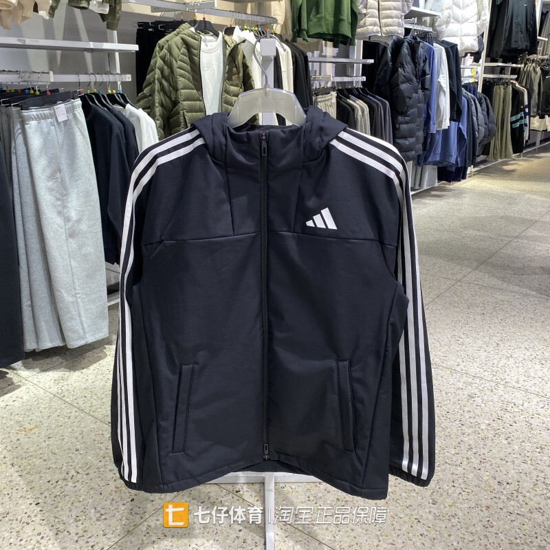 Adidas Genuine Autumn New Men's Woven Fleece-Lined Hooded Windproof Warm Casual Jacket Kx9149 Adidas Genuine Autumn New Men's Woven Fleece-Lined Hooded Windproof Warm Casual Jacket Kx9149