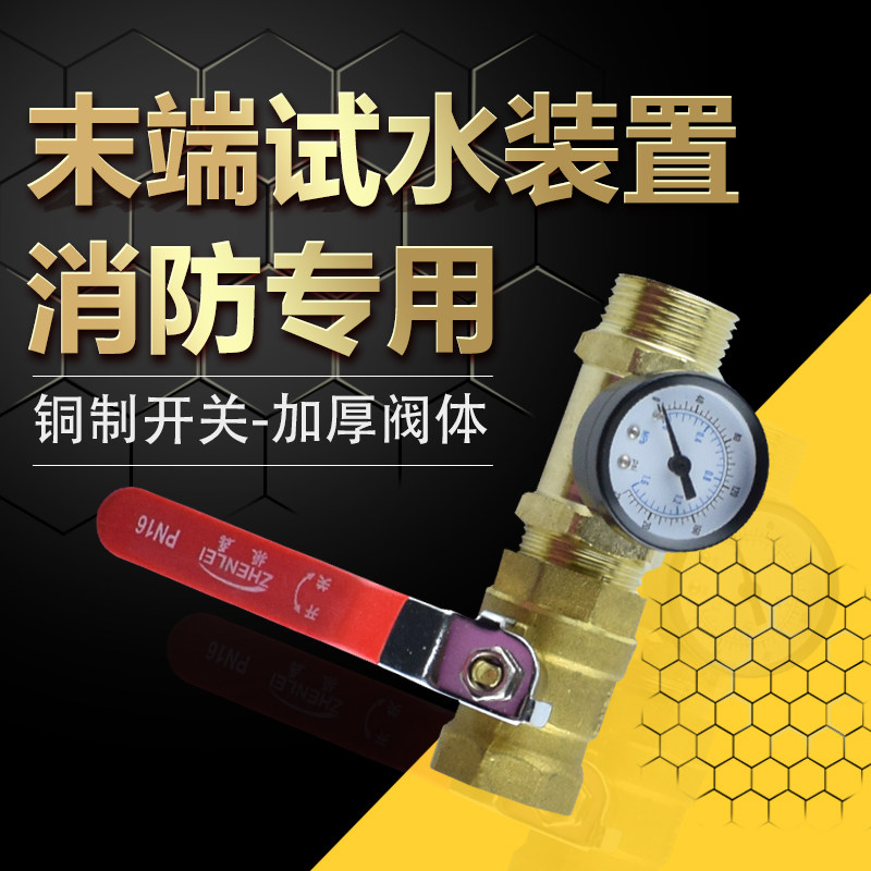 Fire Water Pressure Gauge 25 End Water TestIng Valve Fire Pipe Water Testing Device Water Pipe Pressure Testing