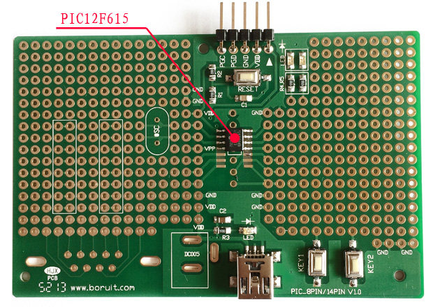 PIC12F615-I P 12F683 12F509 16F629 Single chip Development board Minimum System board
