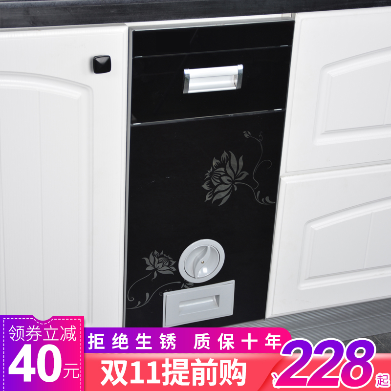 Kitchen integral cabinet Embedded rice box 304 stainless steel integral cabinet storage rice cabinet rice cabinet flour box Automatic metering moisture protection