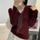 European mulberry silk wool V-neck slim-fitting bottoming shirt