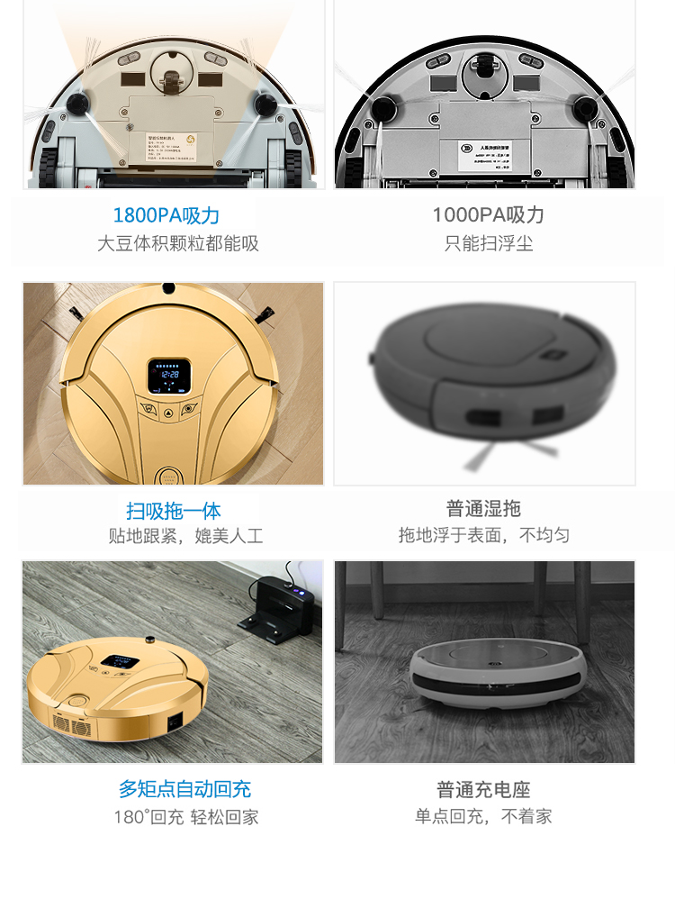 Robot quét nhà lười máy hút bụi tự động thông minh siêu mỏng im lặng ướt máy lau nhà - Robot hút bụi máy hút bụi midea