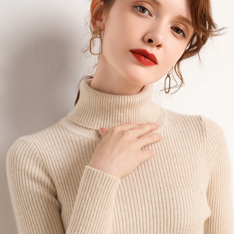 (Off-season clearance) 2020 new cashmere sweater turtleneck sweater women's winter thickened tight-fitting knitted slim bottoming shirt