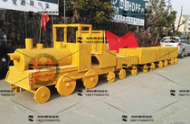 Anti-corrosion Wood train props wooden train locomotive wooden attraction playground props train customization