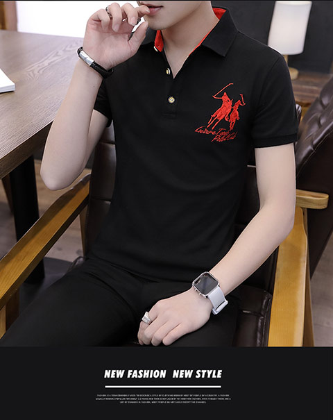 Thanh niên cotton nam ngắn tay áo sơ mi POLO mùa hè nam ngắn tay áo thun ve áo nam áo thun thủy triều áo sơ mi polo
