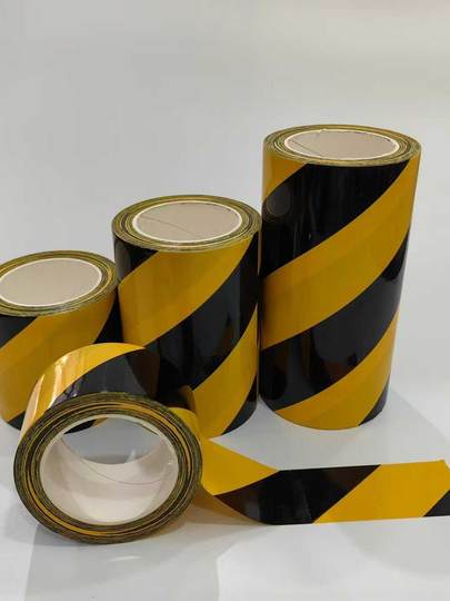 100m Black and Yellow Warning Tape Zebra Crossing Warning Landmark Sticker Ground Marking Line Floor Colorful Isolation Tape