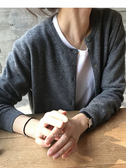 Cardigan coréen en cachemire pour femme, pull ample de Style court, veste de tempérament, pull en tricot de laine, haut polyvalent, printemps et automne