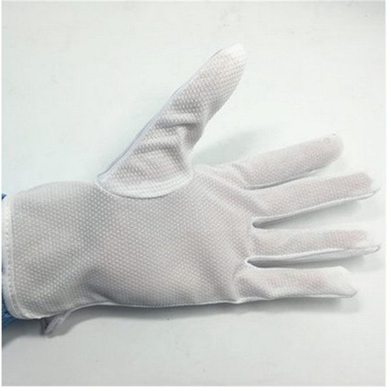 True conductive silk non-slip anti-static dispensing gloves Striped palm bead gloves Jiangsu, Zhejiang and Shanghai whole box