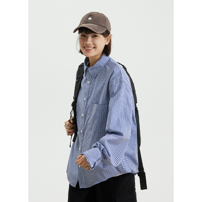 Goodnorth Japanese Retro Casual Plaid Shirt, Unisex, Loose Fit, Versatile Long-Sleeve Shirt Goodnorth Japanese Retro Casual Plaid Shirt, Unisex, Loose Fit, Versatile Long-Sleeve Shirt