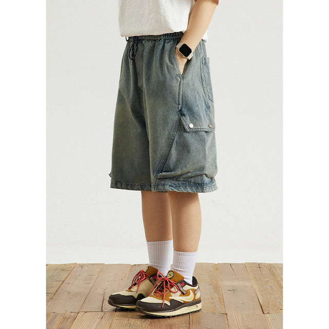 GoodNorth ຍີ່ປຸ່ນ retro denim ສັ້ນ