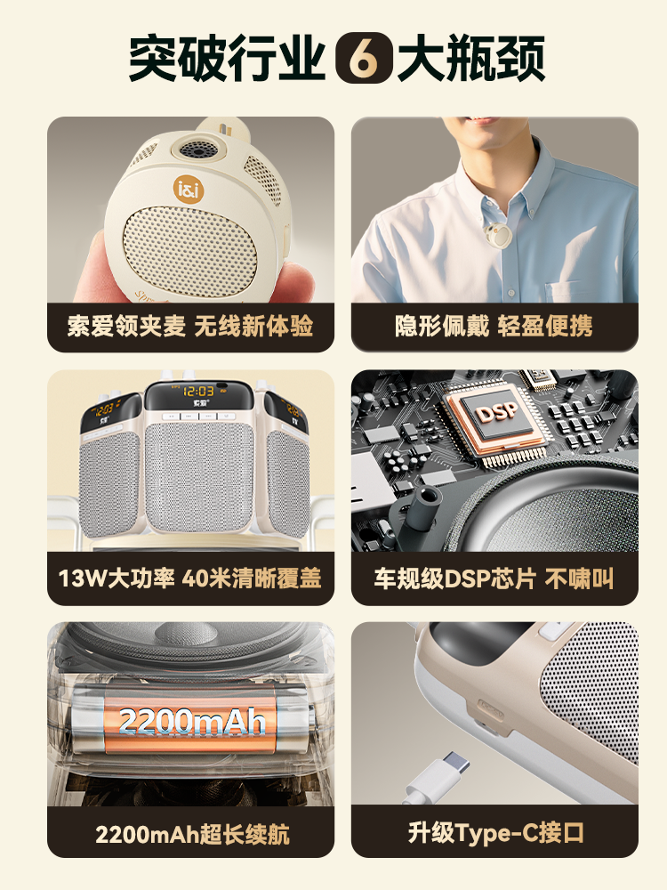 Sony Ericsson S318 Wireless Lavalier Microphone Amplifier for Teachers, Dedicated Microphone for Lectures, Speaker