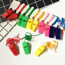 Colorful whistle plastic whistle referee fan cheering whistle childrens whistle with lanyard