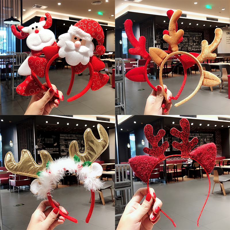 Christmas Hair Stirrup Adornment Adult Children Dress Headwear Christmas Head Stirrup Elk Corner Hair Stirrup Hair Clasp Hair Ornaments-Taobao