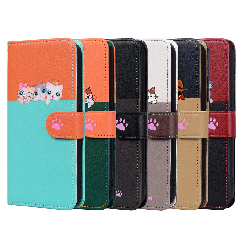 Suitable for Google 3A 4A 6A 7A 8A Phone Case, Soft Silicone Full Coverage, Anti-Drop Flip Cover with Card Holder, Google Pixel 6 7 8 9 Pro XL Protective Leather Case, Cartoon Design