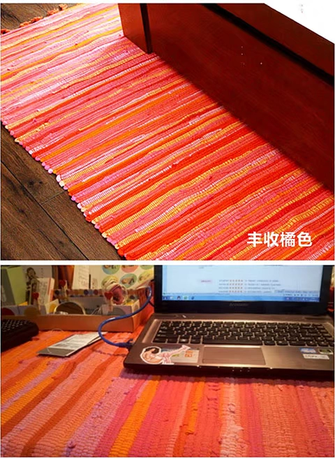 Thảm dệt tay hấp thụ vải cotton cửa ra vào mat cửa mat nhà vải sofa đệm Bay cửa sổ đệm máy có thể giặt - Thảm sàn