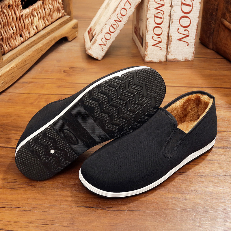 Giày vải mùa đông giày nam mới cotton ấm cộng với nhung thấp giúp giày thông thường chống trơn trượt đế mềm đế cotton công sở đơn giày cotton nam giày the thao năm 2021