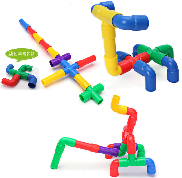 Plastic assembly parquet model Puzzle Intubation Intubation Kindergarten Build Children Straws Building Blocks Spelling Toys