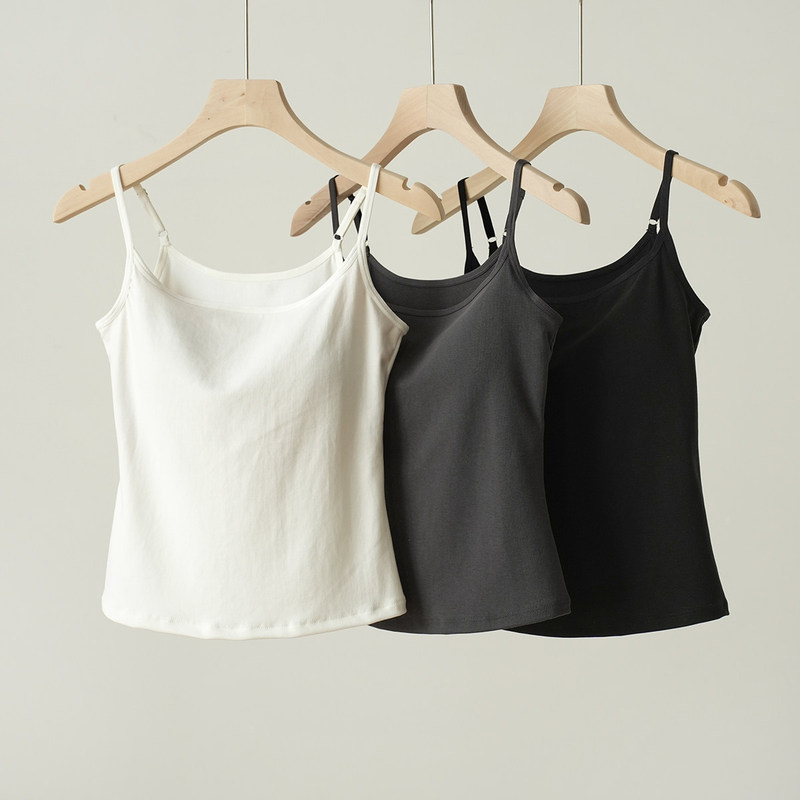 Lyocell Tencel Cotton Camisole with Chest Pads for Women 2026 Summer New Style Beautiful Back Bra Integrated Solid Color Top