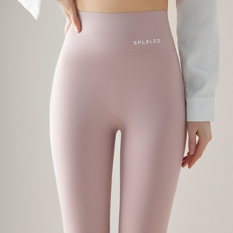 Pink Petite Shark Pants for Women, Suitable for Wearing Outside, 2026 Spring/Summer New High-Waisted Tummy Control Yoga Leggings