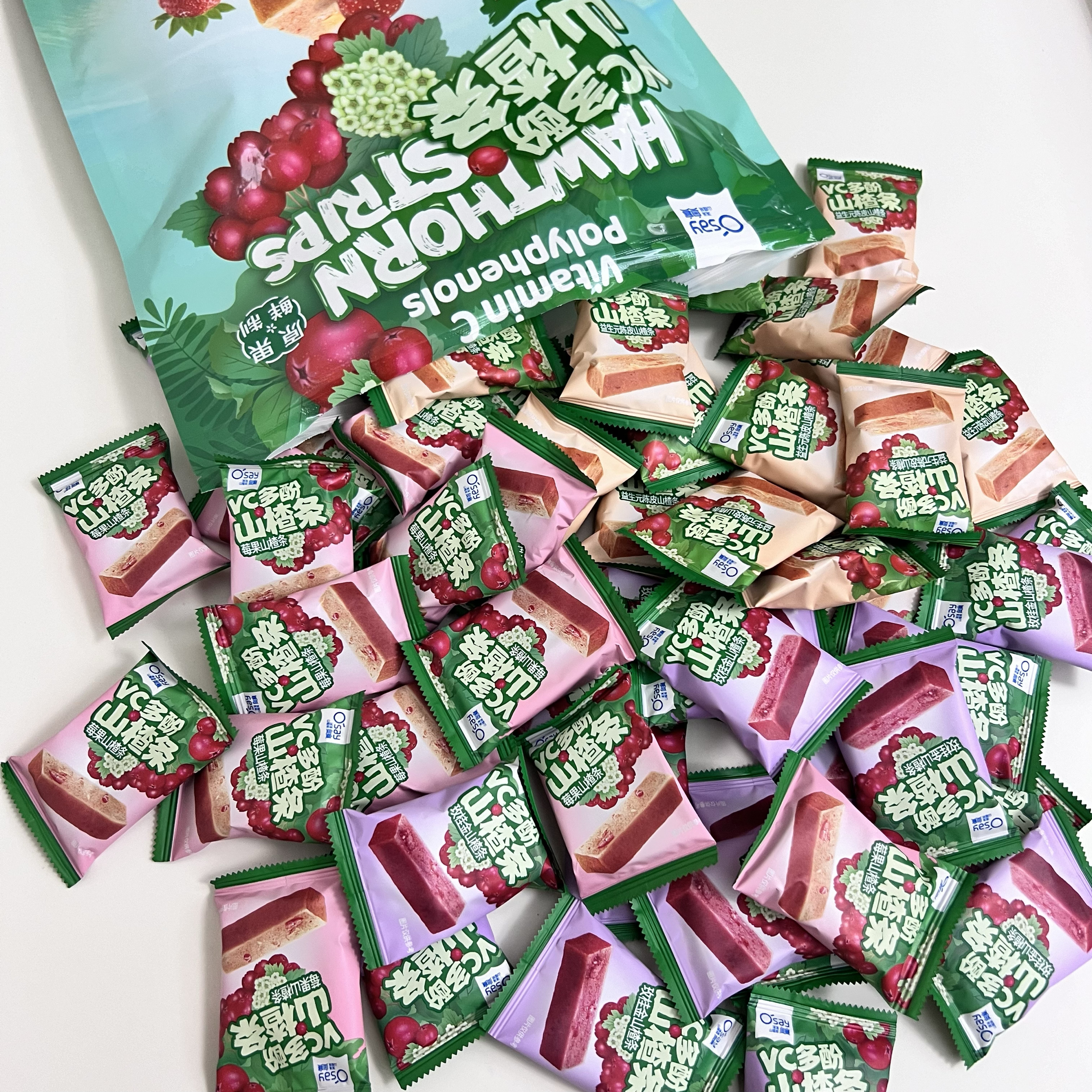 Sam Osei VC polyphenol hawthorn strips individually packaged