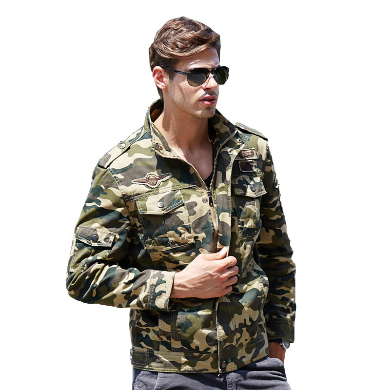 New American military style camouflage casual jacket coat men's fall/winter collar frock fashion men's jacket