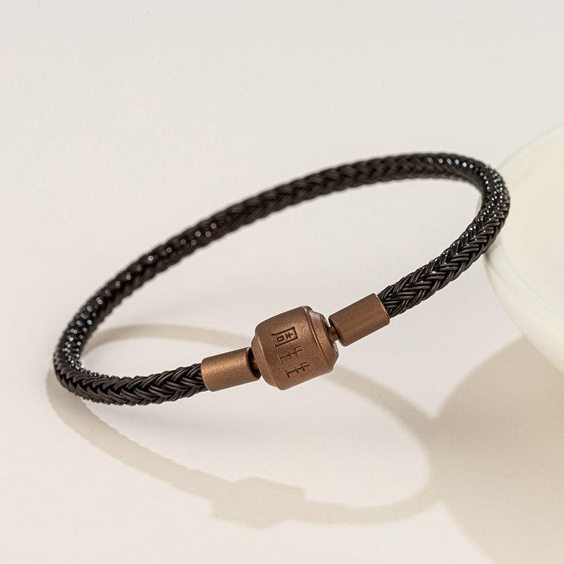 Fine Rivet-Style 3mm Thick Steel Wire with Rope, Original High-End Stainless Steel Clasp for Threading Gold Transfer Beads 2.5 DIY Bracelet