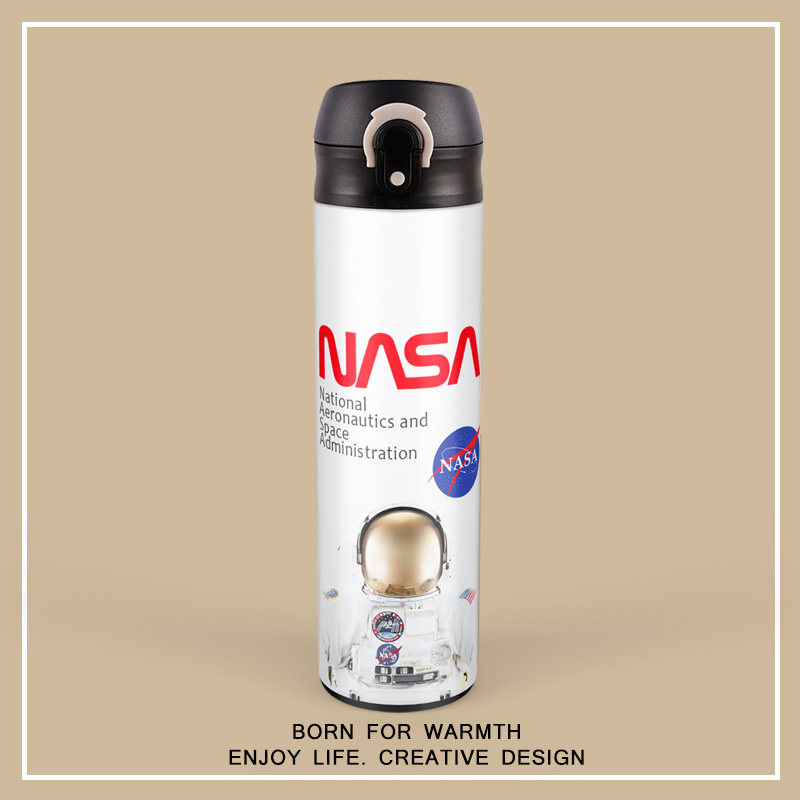 NASA astronaut original stainless steel insulated cup portable white minimalist large capacity tea water cup pot male and female students 