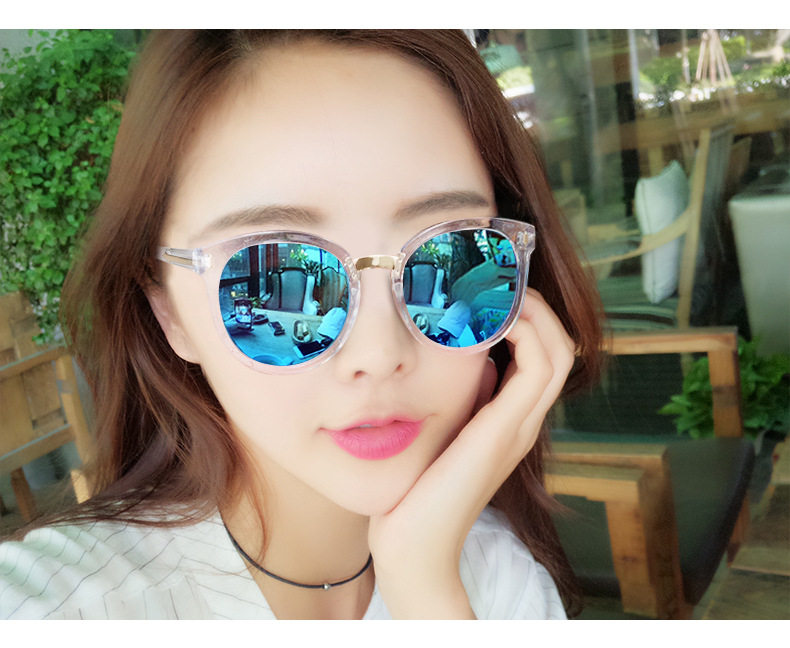 New star polarized sunglasses women's tide round face color film net red glasses men's myopia sunglasses with degrees