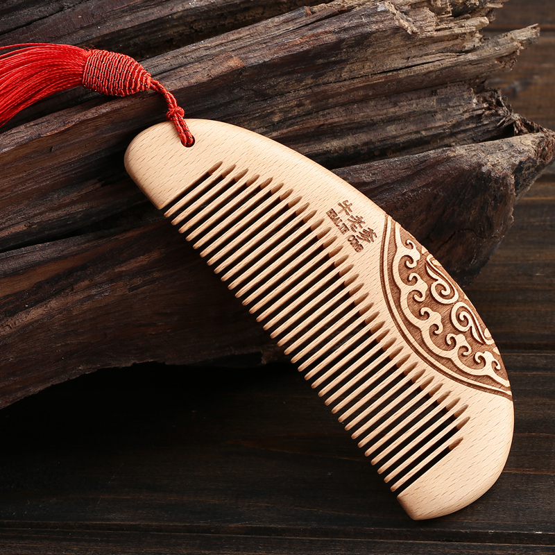 Peach wood comb Natural sandalwood comb Wood comb Women's special long hair Household comb Hair portable massage comb