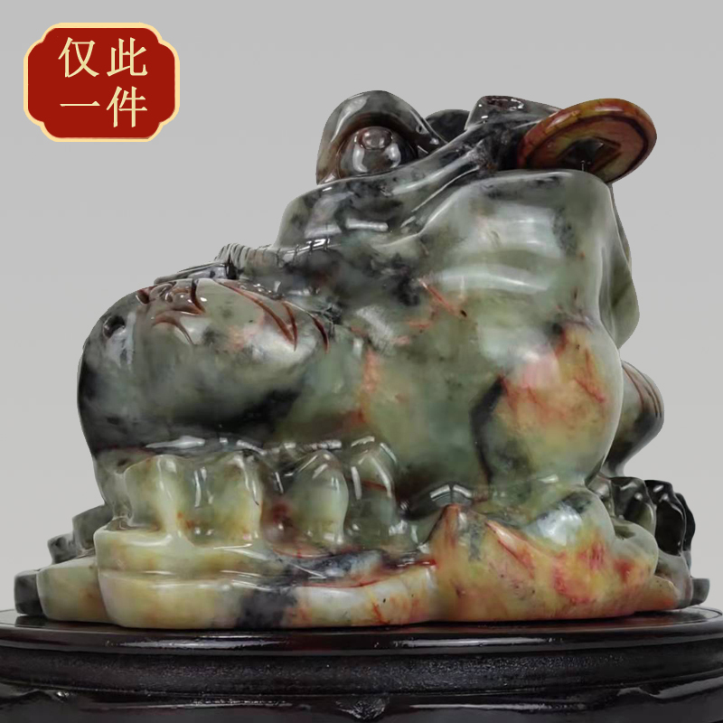 Jade three-legged lucky golden toad ornaments three-legged golden cicada company opening store gift high-end congratulations bar decoration