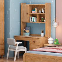 Children Desk Full Solid Wood White Wax Wood Composition Suite Nordic Minima Home small family Type of student Xi writing table and chairs