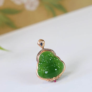Original design jade gold inlaid jade necklace for my wife