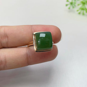 Fashion trendy hetian jade gold inlaid hand jewelry for wife