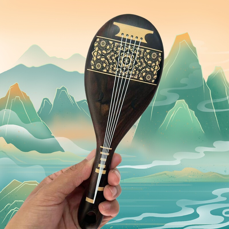 Tan Mujiang Pipa Xing Air Cushion Comb, Hair Care Comb, Made of Black Sandalwood, Genuine Wooden Comb, Small, Portable, Cute, Gift for Friends Tan Mujiang Pipa Xing Air Cushion Comb, Hair Care Comb, Made of Black Sandalwood, Genuine Wooden Comb, Small, Portable, Cute, Gift for Friends