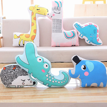 ins cartoon pillow Giraffe crocodile dinosaur baby elephant doll Cushion cushion Childrens room decoration modeling props