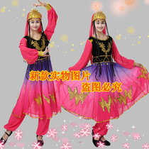 Xinjiang Dance Performance Costume Women Minorities Performance Big Swing Dress Uyghur Dance Dress Stage Middle Age
