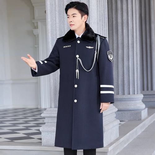 Шерстяное зимнее шерстяное пальто для работы подходит для мужчин и женщин, длинная униформа, утепленная куртка