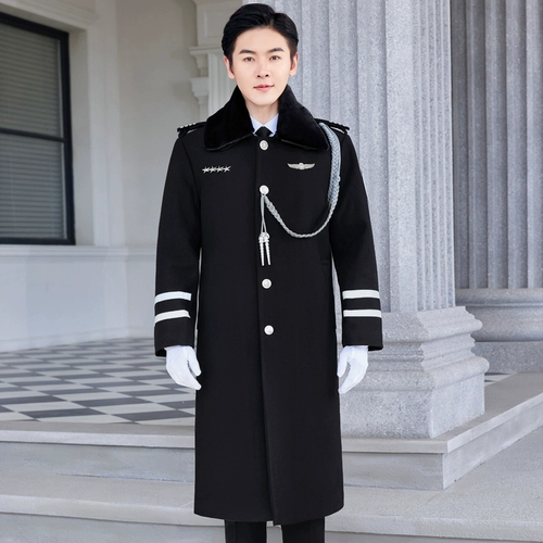 Шерстяное зимнее шерстяное пальто для работы подходит для мужчин и женщин, длинная униформа, утепленная куртка