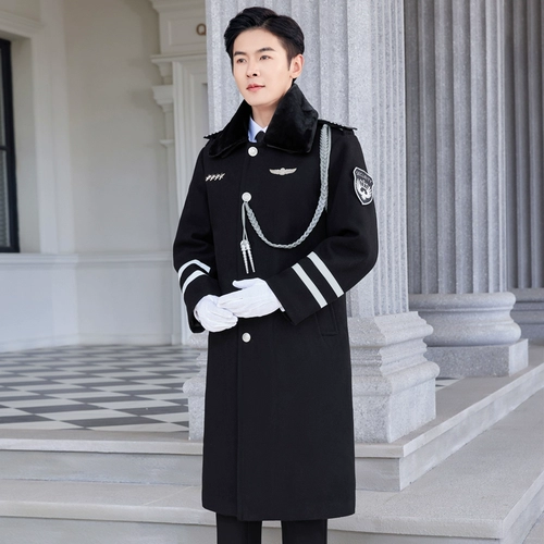 Шерстяное зимнее шерстяное пальто для работы подходит для мужчин и женщин, длинная униформа, утепленная куртка