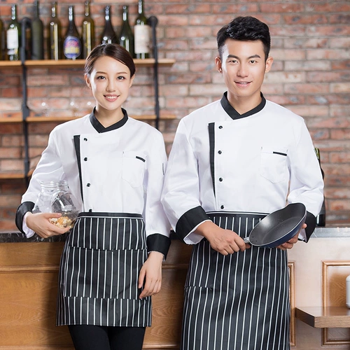 Шеф -повар одежда с длинным рукавом кухонный ресторан отель шеф -повар одежду для выпечки кухни шеф -повар