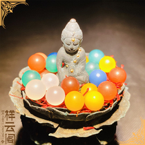  Five-color Caiyuan Tianmu Solid son 98 An 8mm Tibetan Buddha Statue Gawu box Stupa