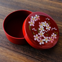 Japanese imported mountain lacquerware cherry blossom ukiyo-e small jewelry box small jewelry box jewelry storage box ring box ring box