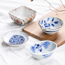 Japanese imported ceramic saucer small flat plate household Japanese snack dipped saucer seasoning saucer vinegar saucer