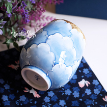 Japan imported Arita ware Wenshan Kiln hand-painted gold peony ceramic soup swallow Japanese tea tea cup holiday gift