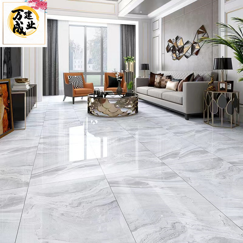 Foshan gray living room tile floor tile simple floor tile 600x1200 whole body marble background wall large slab