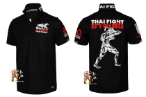 Pure cotton mesh breathable fabric Thaifight Thai battle embroidered pattern referee POLO shirt half sleeve imported