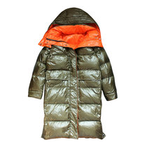 2021 winter fashion 90 goose suede woman in the middle of winter even hat pocket high fluffy down clothes pure color long sleeve chinlon