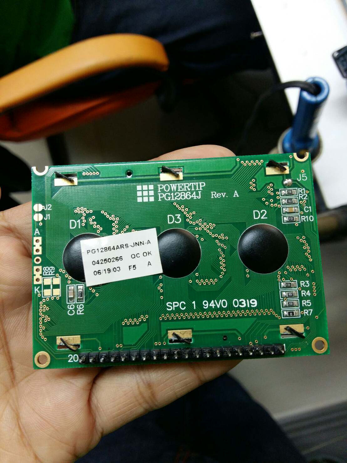 POWERTIP PG12864J REV. A PG12864ARS-JNN-A SPC 1 94V0 0319